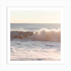Sunset Waves In Iceland Square Art Print