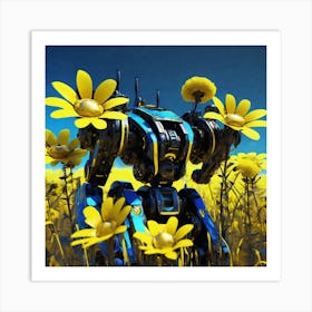 Robot In The Field 1 Art Print