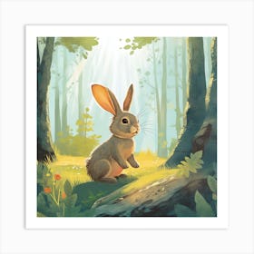 Rabbit In The Woods Art Print