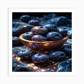 Default Painterly Masterpiece Cosmic Elegance Vibrant Blueberry Art Print