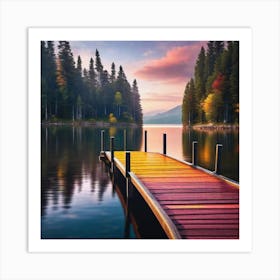 Dock At Sunset 2 Art Print