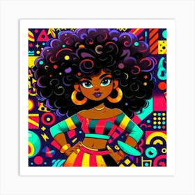 Girl With Afro 4 Poster