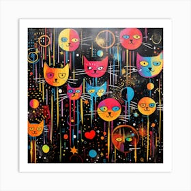 Cats In Space 4 Art Print