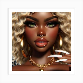 Sexy Black Woman 8 Art Print