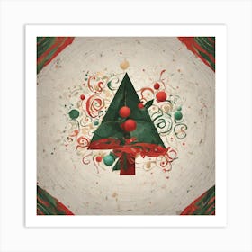 Christmas tree, Christmas art, Christmas vector art, vector art Art Print