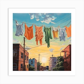 Clothesline. Laundry Day Art Print
