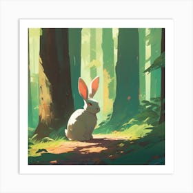 Rabbit In The Woods 25 Art Print