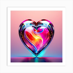 Abstract Colorful Heart Art Print