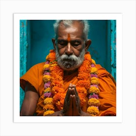 Buddhist Monk Praying 3 Art Print