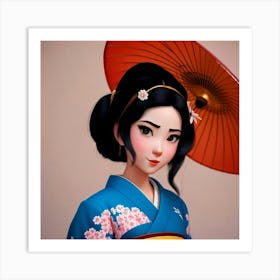 Stories in Silence: A Geisha's Poetic Beauty Art Print