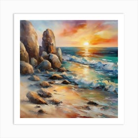 Sunset At The Beach 6 1 Art Print