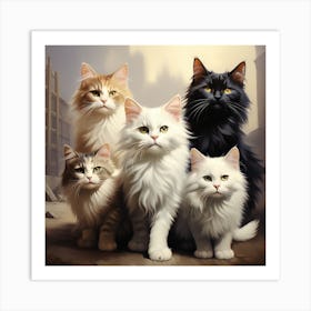 Family Of Cats Art Print