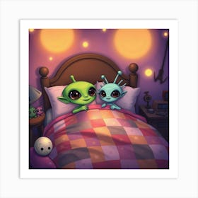 Aliens In Bed Art Print