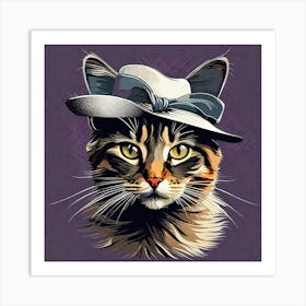 Cat In Hat Art Print