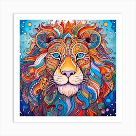 Vivid Abstract Lion 1 Art Print