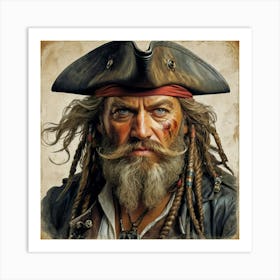 A Striking Portrait Of A Pirate Captain Art Print