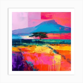Abstract Travel Collection Mount Kilimanjaro Tanzania 3 Art Print