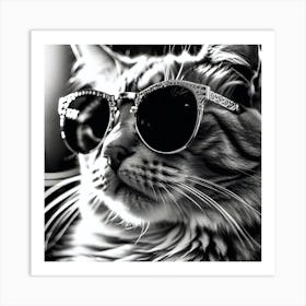 Cat In Sunglasses 28 Art Print