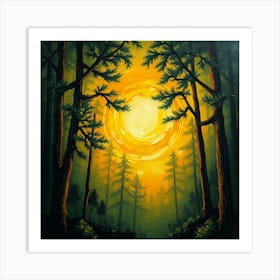 Sunset In The Forest 12 Art Print