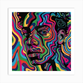 Abstract Portrait Of A Man 5 Art Print