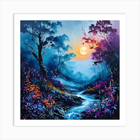 'Sunset In The Forest' Art Print