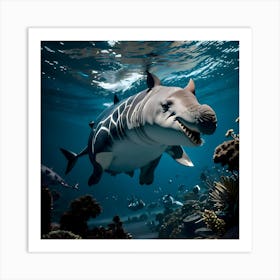 Tyrannosaurus shark Art Print