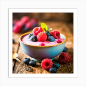 Yogurt With Berries Art Print