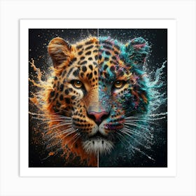 Lion And Leopard Art Print