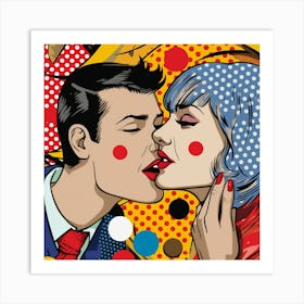 Pop Kiss - Abstract Christmas Art Print