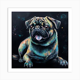 Galaxy Pug Art Print