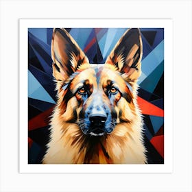 Abstract modernist german shepherd dog 1 Art Print