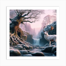 Deer In The Forest 2 Art Print