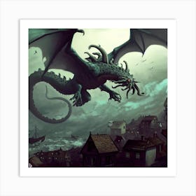 Dragon In The Sky Art Print