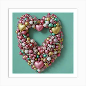 Valentine'S Day Wreath 1 Art Print