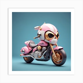 Pink Motorcycle Art Print