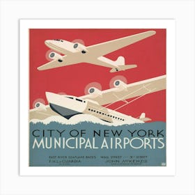 City Of New York Municipal Airports 2 Art Print