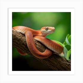 Firefly Playful Baby Snake Twisted In Surprise On Branch 41061 (2) Art Print