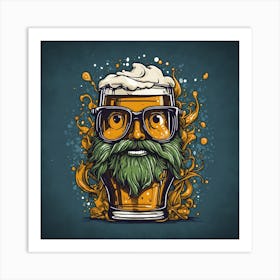 Bearded Man With Beer Art Print