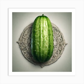 Cucumber On A Plate Art Print