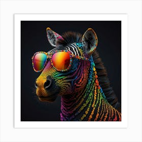 Zebra With Sunglasses Art Print