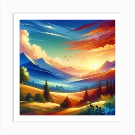 Landscape Painting 180 Art Print