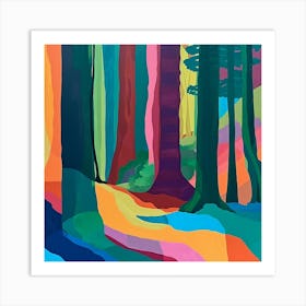 Colourful Abstract Muir Woods National Park Usa 1 Art Print
