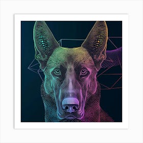 Polygonal German Shepherd Art Print