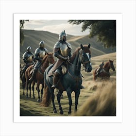 Knights On Horseback Art Print