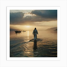 Jesus Walking In The Water 10 Art Print