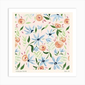 Watercolor Floral Pattern 2 Art Print