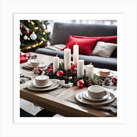 Christmas Table Setting 10 Art Print