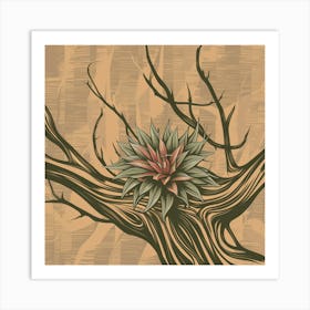 Cactus On A Tree Art Print