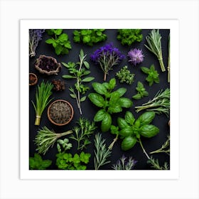 Herbs As A Background (72) Art Print