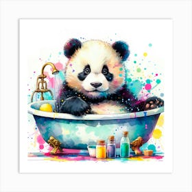 Panda Bath Art Print